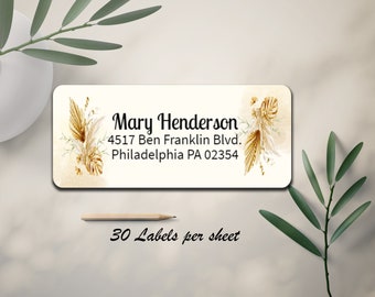 Watercolor Floral Personalized Return Mailing Labels - Buy 2 Get 1 Free, Watercolor Floral Address Stickers,