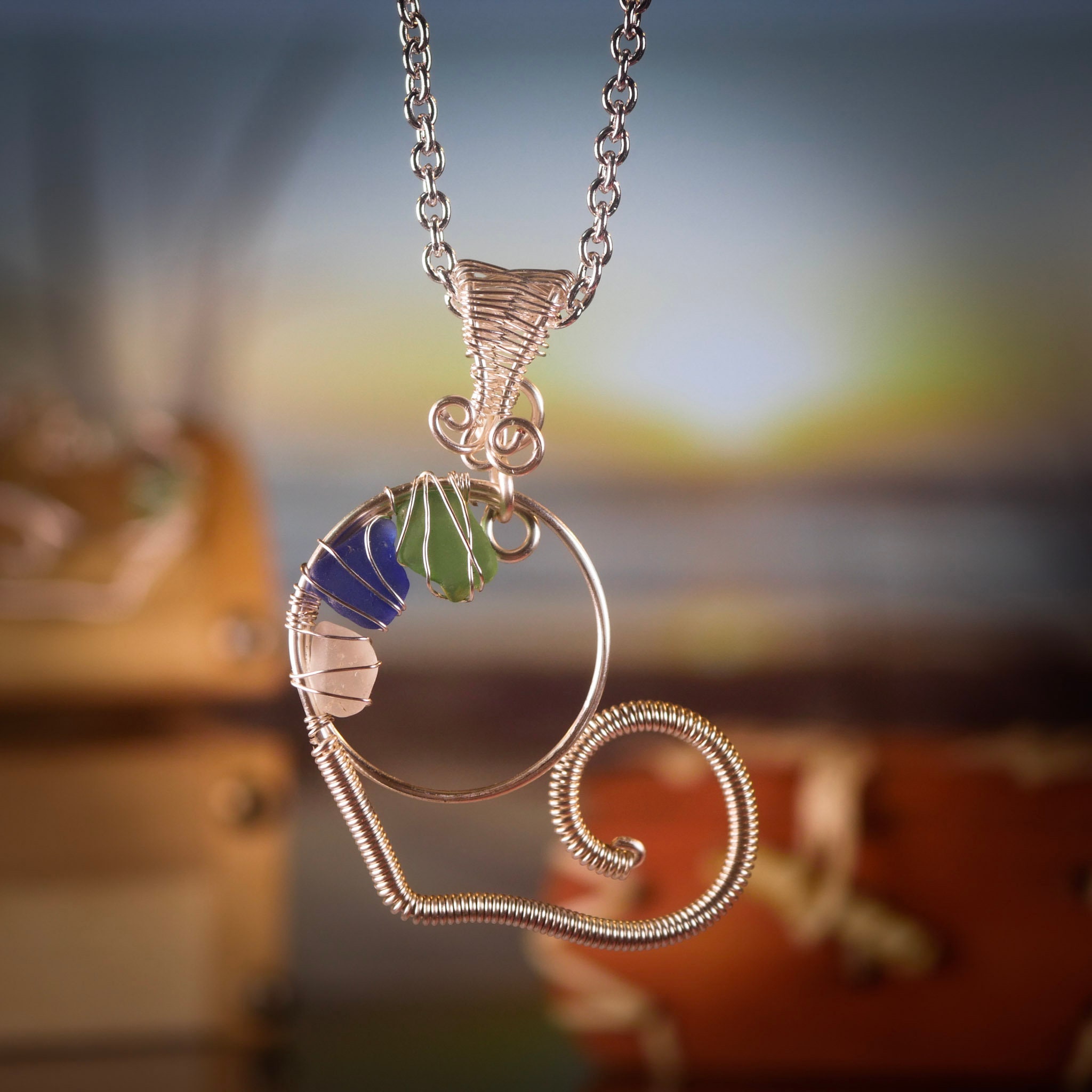 Simple Heart necklace jewelry/Aruba Colorful Heart 1 Etsy