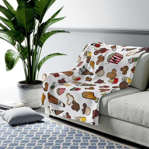Disney Snack Club Blanket Animated Disney World Snacks Throw Disneyland Blanket Mickey Ice Cream Sandwich Churro Candy Apple Etsy Canada
