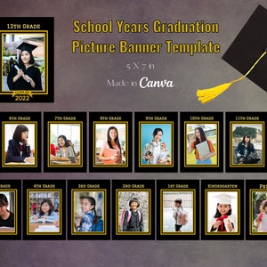 School Years Picture Banner Template - Graduation Banner, Photo Banner Pre-K - 12