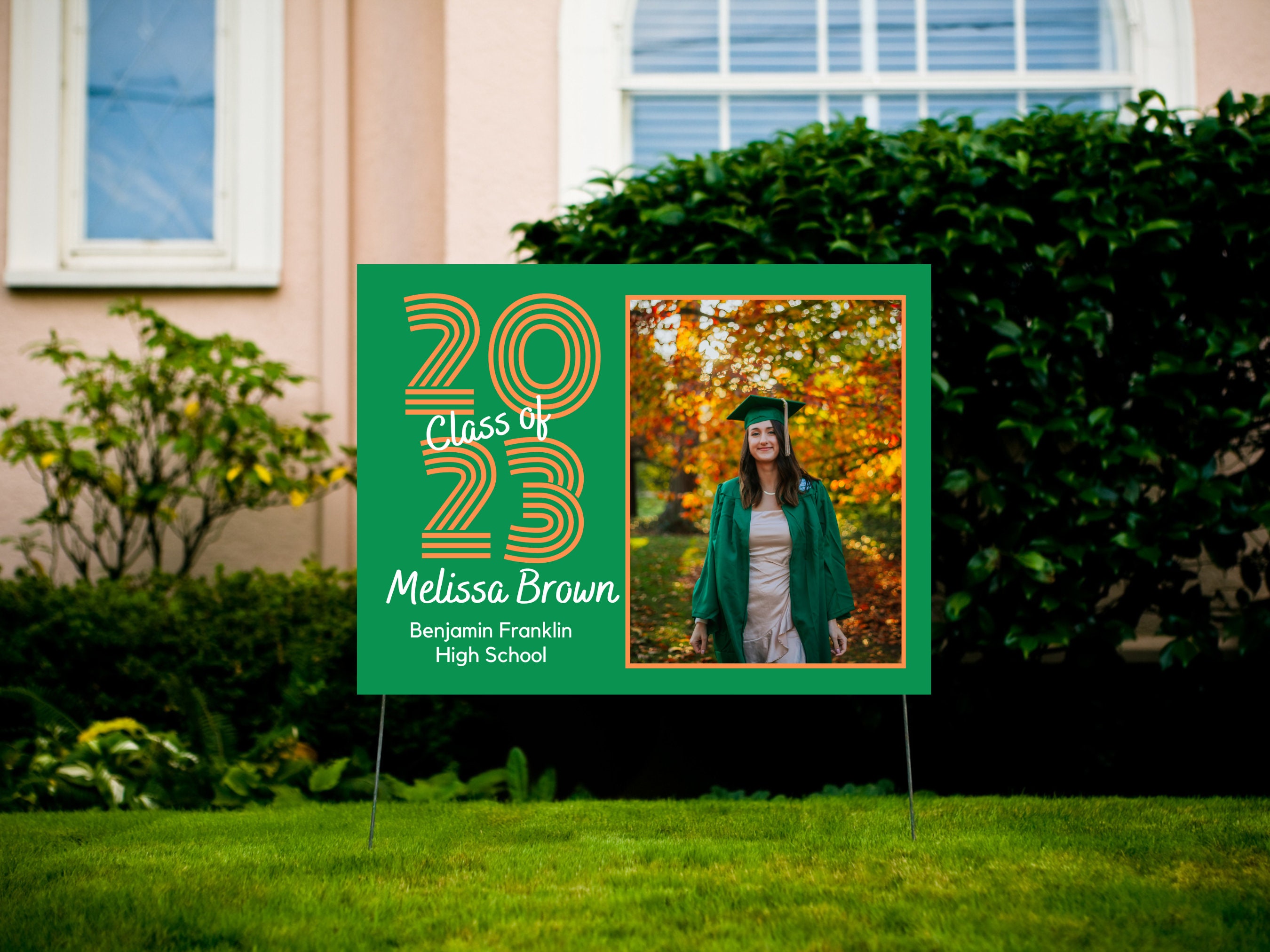 Grad Sign Templates Grad Retro Line Yard Sign Template - Graduation Sign, Editable Digital ...