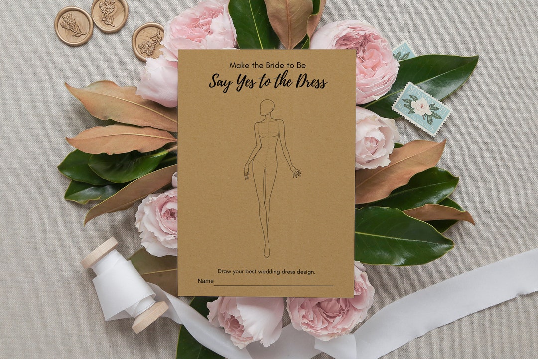 Design a Wedding Dress Bridal Shower Game (printable) - Etsy