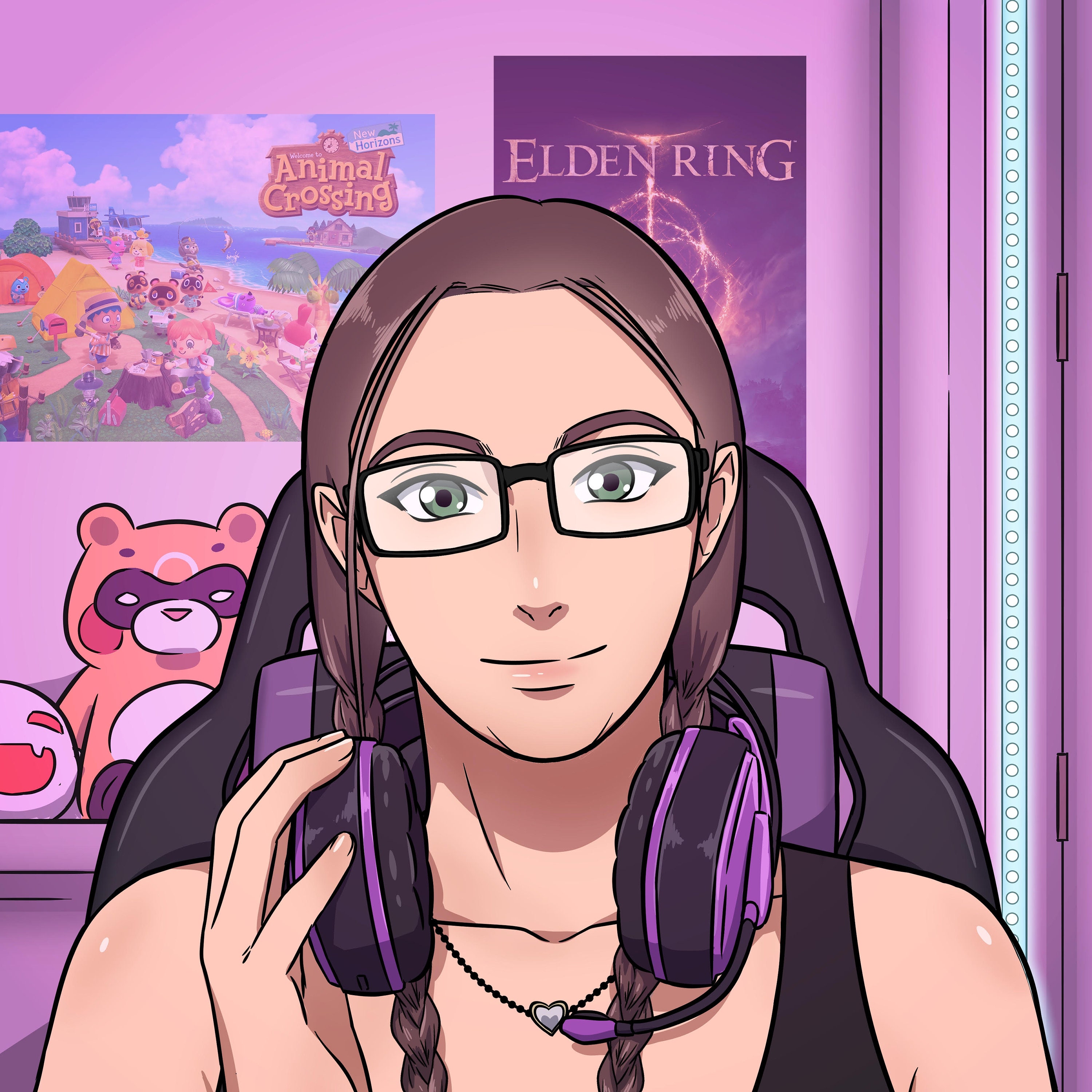 Drawing Custom Gaming Profilecouple Anime Portrait Birthday - Etsy