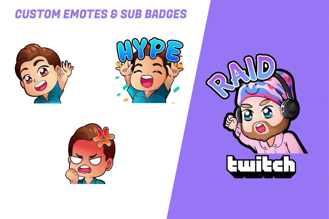 Create Custom Twitch Emotes and Sub Badges - Etsy
