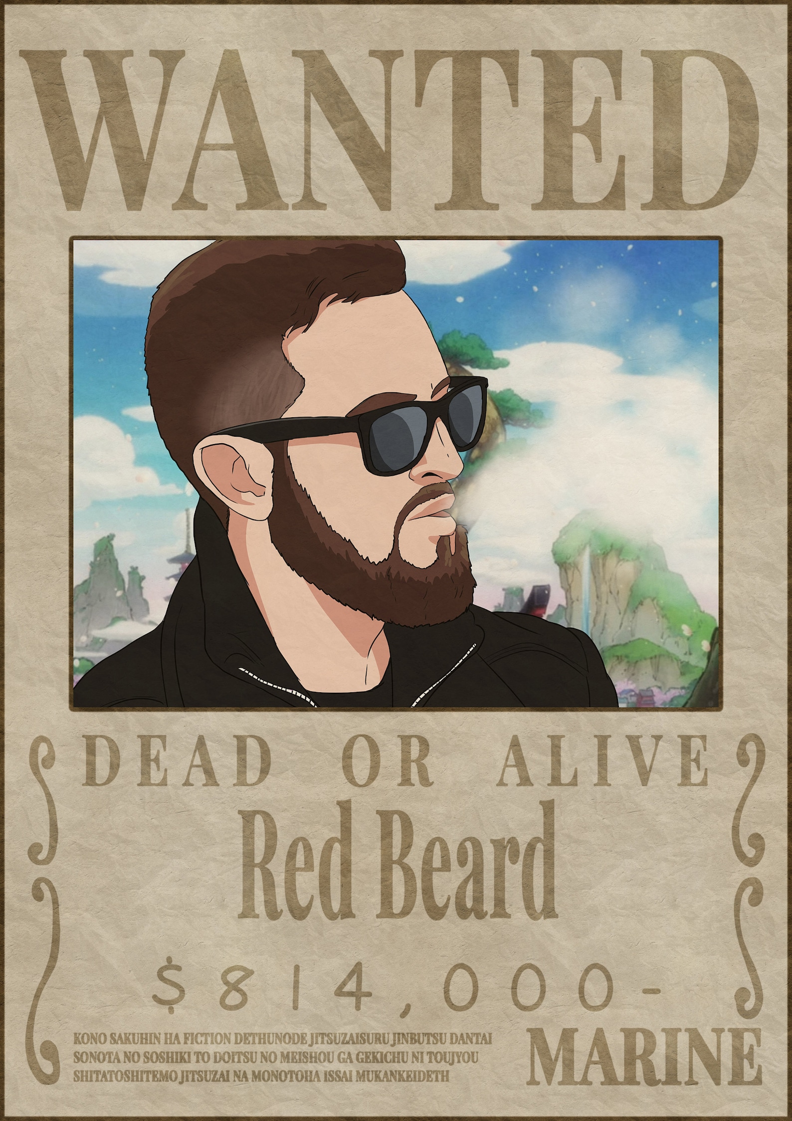 Custom one piece wanted poster anime style ONLY DIGITAL Etsy