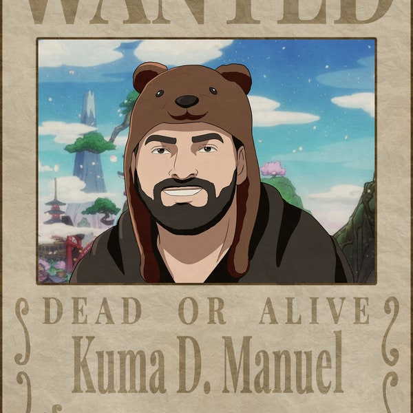 Drawing your photo in  wanted poster anime style,Mother's day gift(Only digital)