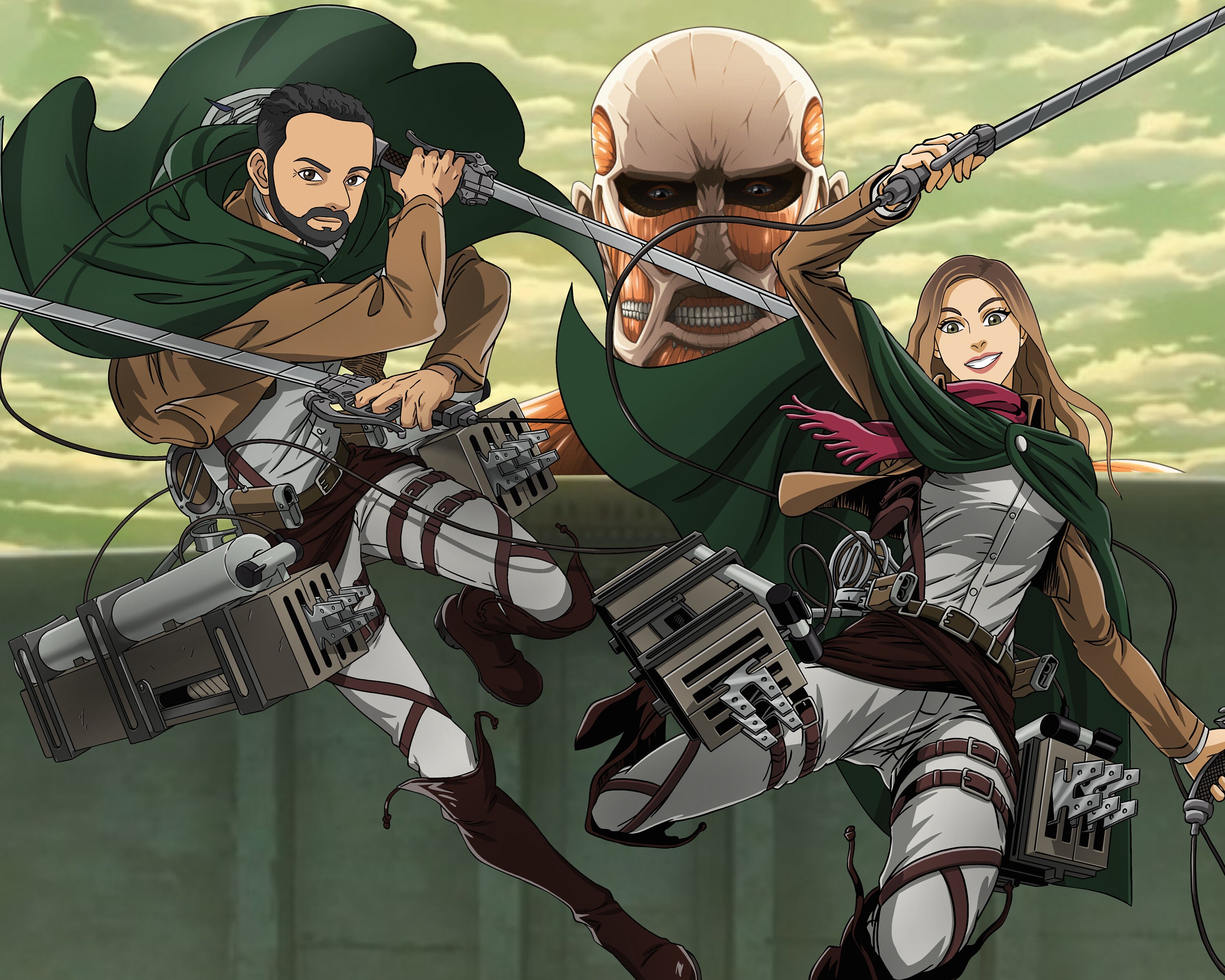 Dibujo Ataque personalizado a titanshingeki no kyojin con tu cara,Retrato  de pareja anime, Dibujo anime personalizado,dia de la madre SOLO DIGITAL -  Etsy España