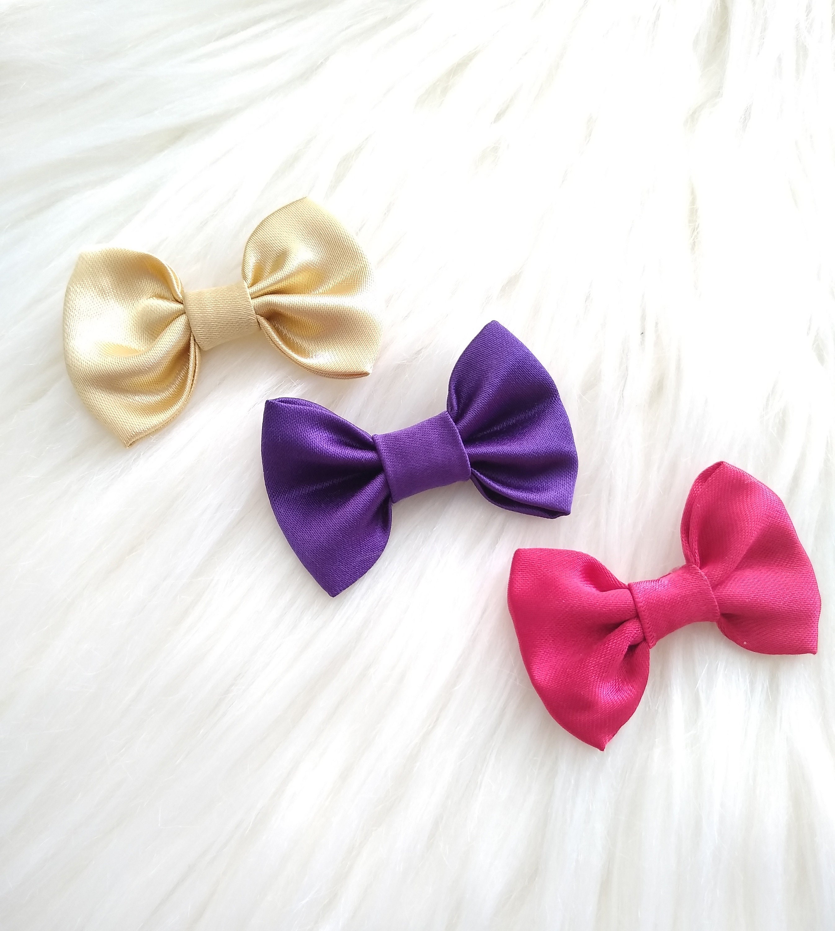 Satin Dog hair bow Purple Puppy Dog Bows Pack wedding Dog Etsy