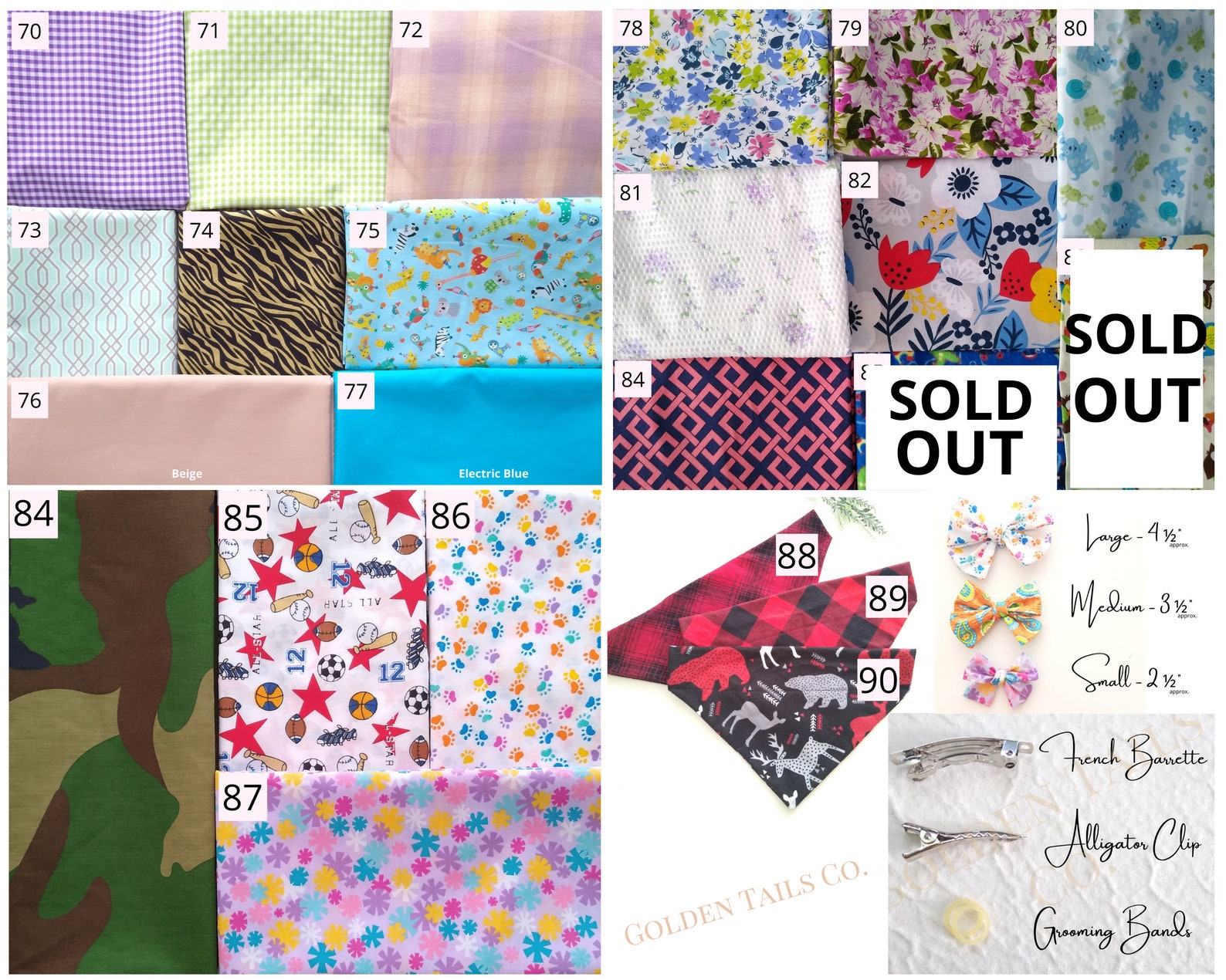 Baby Blue Dog Bandana Over the Collar Solid Color Reversible Etsy