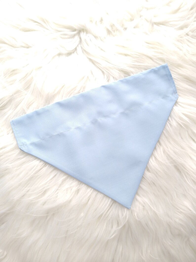 Baby Blue Dog Bandana Over the Collar Solid Color Reversible Etsy
