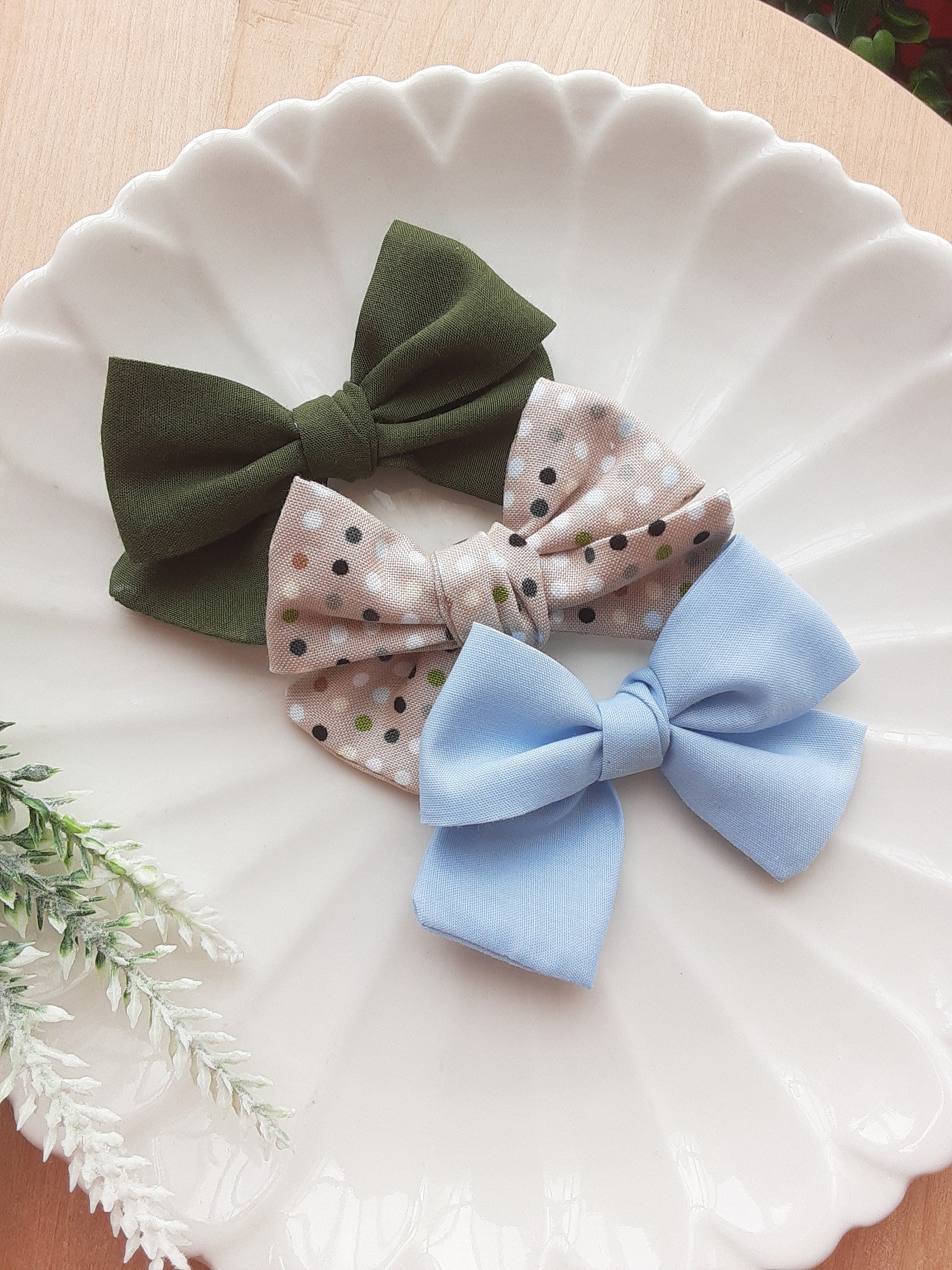 Girl Dog Hair Bow Mint Dog Hair Bows with clip Aqua Dog Hair Etsy