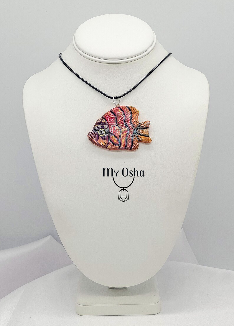 Raised texture Fish Pendant Bohemian Pendant Ocean Themed Necklace Ocean lovers Beach Jewelry