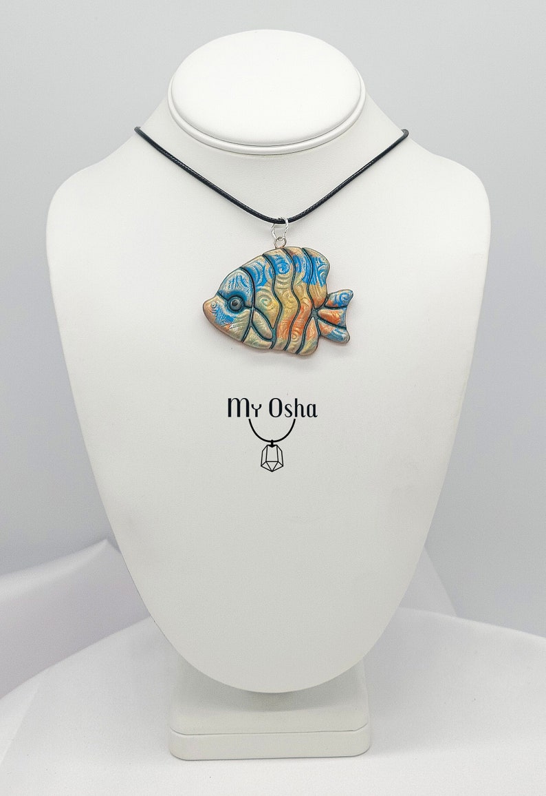Raised texture Fish Pendant Bohemian Pendant Ocean Themed Necklace Ocean lovers Beach Jewelry