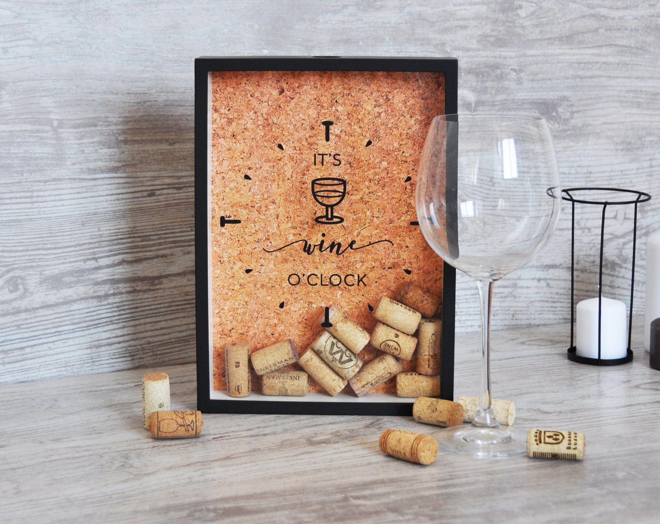 Wine Shadow Box Wine Cork Holder Wooden Cork Display Case Etsy