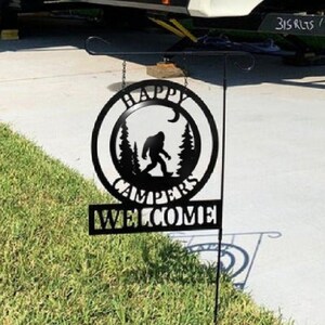 Bigfoot Decor for Camping Families - Bigfoot Campground Signs & Campsite Decor - 14x16 In