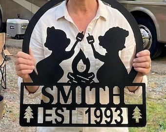 Chipmunks Camping Sign Personalized Camper Chip Dale Gift Wedding Disney Lover Garden Campsite Family Name Fort Wilderness Outdoor Rv