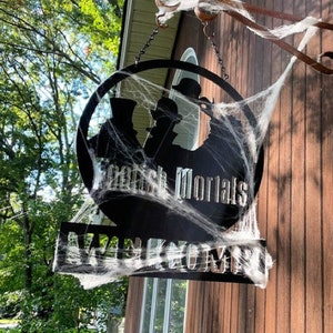 Haunted Mansion Decorations -  Home & Yard Decor | Hitchhiking Ghosts Custom Halloween Garden or Door Hanger | Gift Idea for Disney Fan