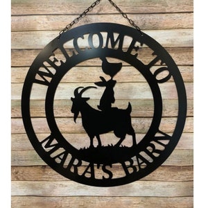 Goat, Rabbit, Chicken - Farm Animals - Hanging Welcome Address or Name Decor - 14", 18", or 24"  Barn Signs | Christmas Gift