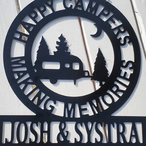 Mother's Day Camping Gift | Personalized Happy Campers | House Family Name Sign | Campsite Decor | Family Name Decor | Campground Signs
