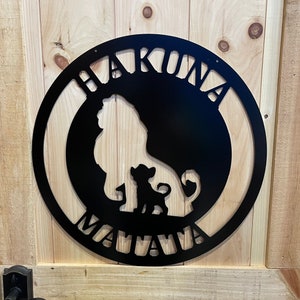 Lion King Inspired Silhouette Personalized Door Hanger or Wall Decor | 24&#39; Character Sign Christmas Gift, Birthday, Housewarming