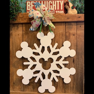 MouseFlake Mickey Mouse-Inspired Large 24&quot; Snowflake/Christmas Decor | Wall/Door Hanger | Disney-Inspired Decor Sign | Character Gift