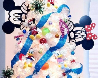 Hand Painted Disney Minnie Mouse Face Christmas Tree Topper