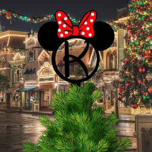 Miss Mouse Minnie - Inspired Monogram Christmas Tree Topper