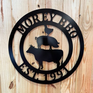 Barbecue Signs - BBQ Decor For Husband - Grill Master - Farmer | Personalized Grill Master Sign | Barbecue Restaurant - Kitchen 24&quot; Decor