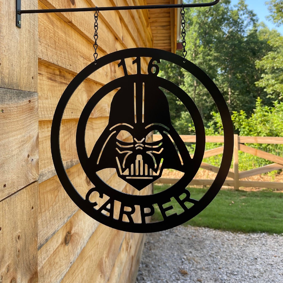 Darth Vader Inspired Star Wars Hanging Address or Name Decor 14, 18, or 24 Signs