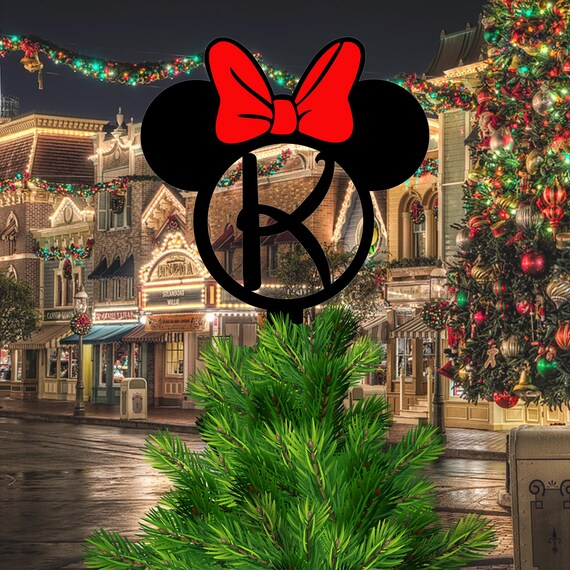 Miss Mouse Minnie - Inspired Monogram Christmas Tree Topper