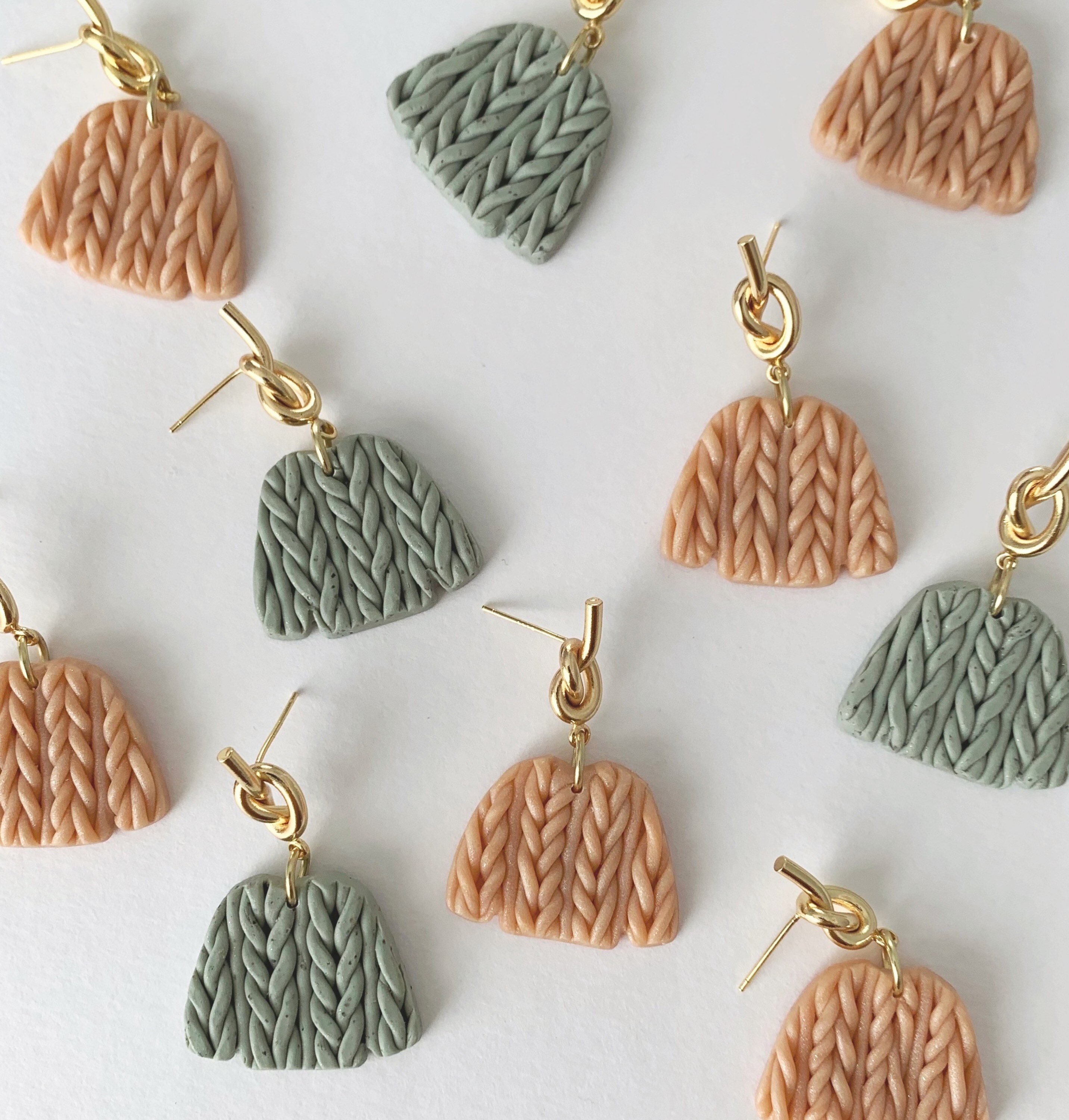 Sweater clay earrings online