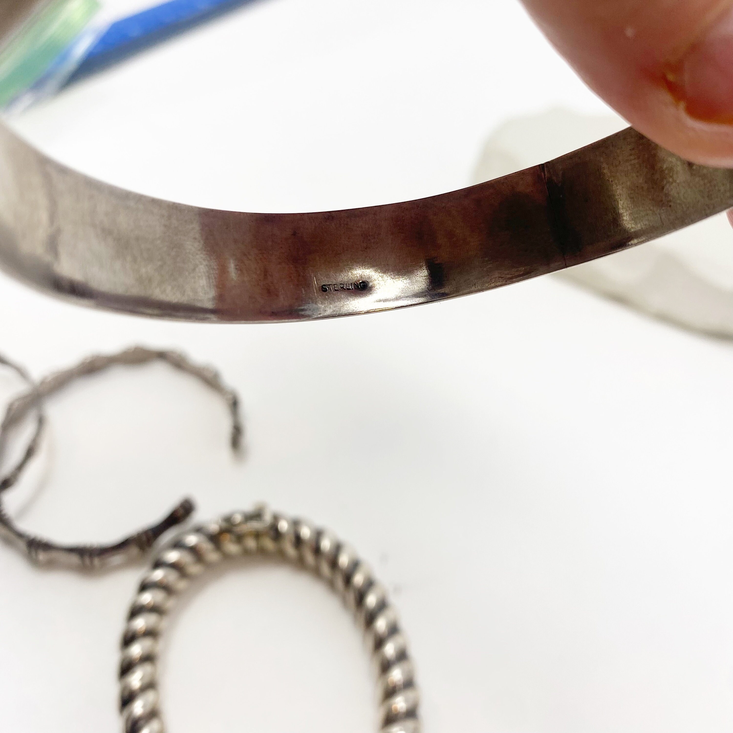 224 Collection of Four Vintage Sterling Silver Bangles - Etsy