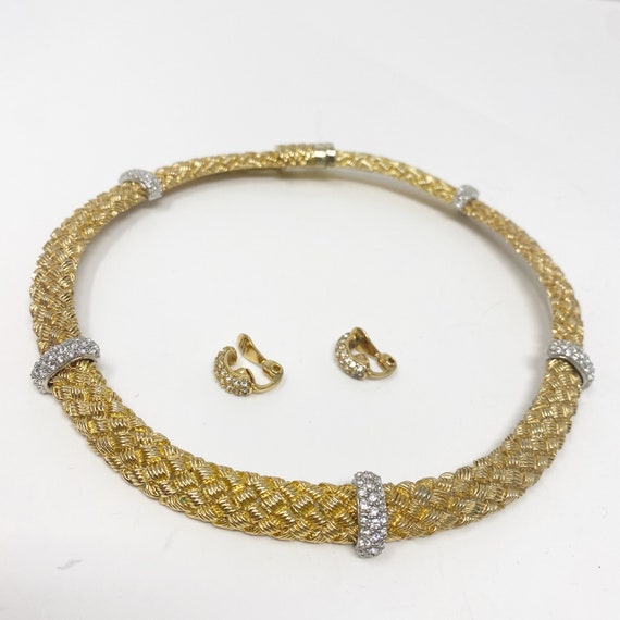 753 Vintage Gold and Silver Tone with Pave Rhinest