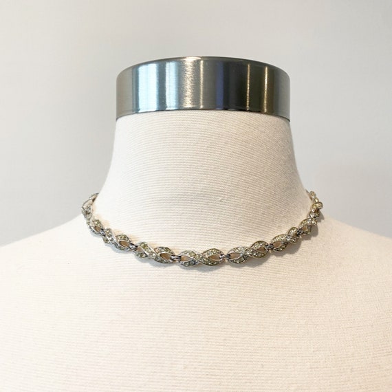 496 Vintage Bogoff rhinestone necklace and earrin… - image 9