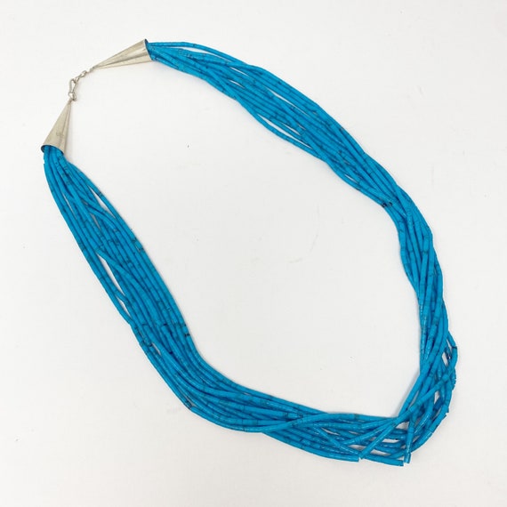 560 Vintage Turquoise Ten-Strand Heishi Necklace … - image 4