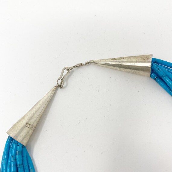 560 Vintage Turquoise Ten-Strand Heishi Necklace … - image 9