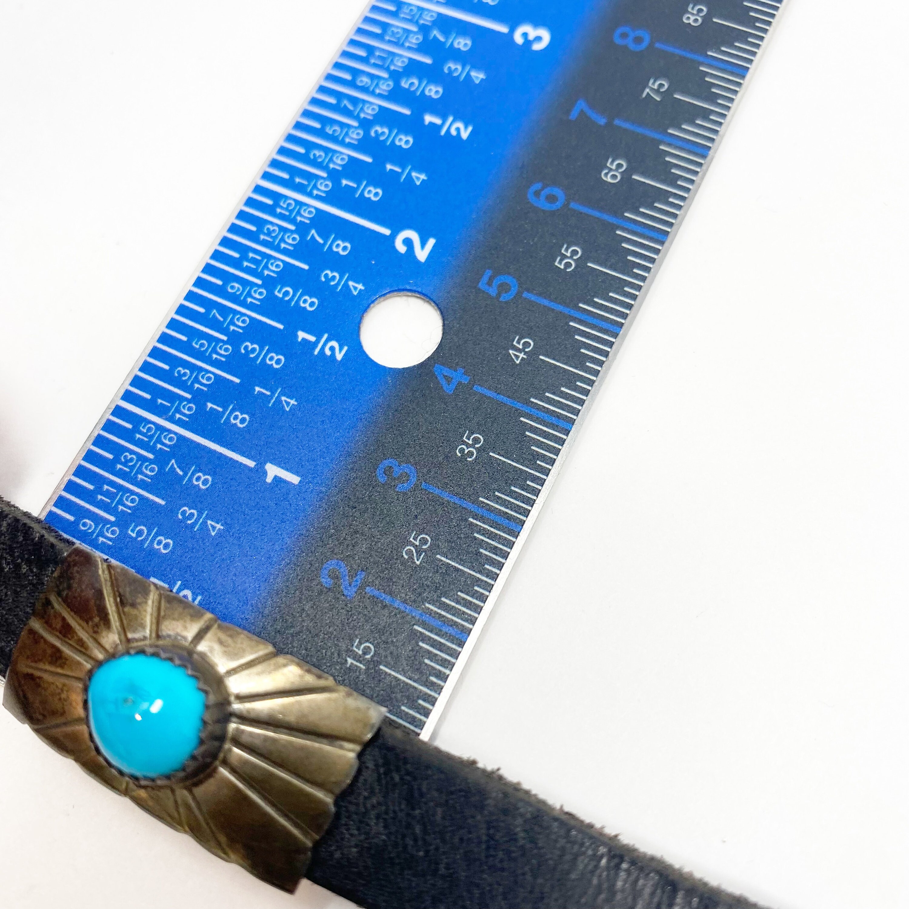 578 ヴィンテージ 長方形 スターリング & ターコイズ コンチョ ベルト