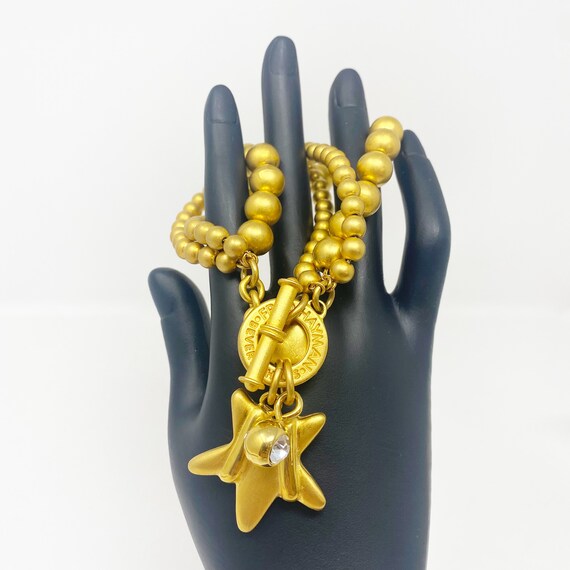 595 vintage Fred Hayman gold colored star beaded … - image 4