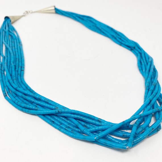 560 Vintage Turquoise Ten-Strand Heishi Necklace … - image 5