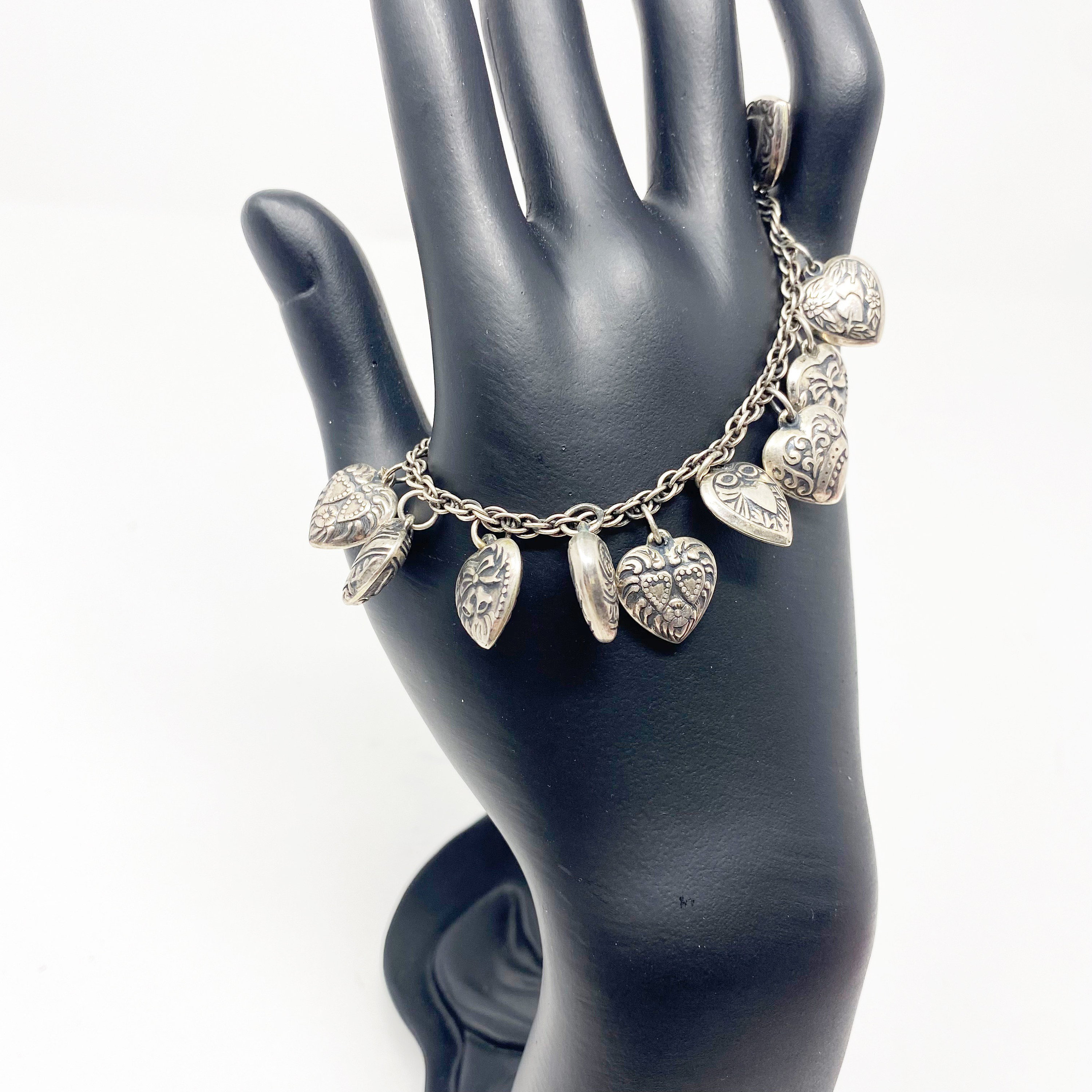 Equilibrium – Silver Diamante Heart Charm Bracelet