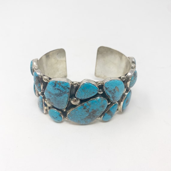 635 Nakai Navajo BB turquoise silver cuff bracelet