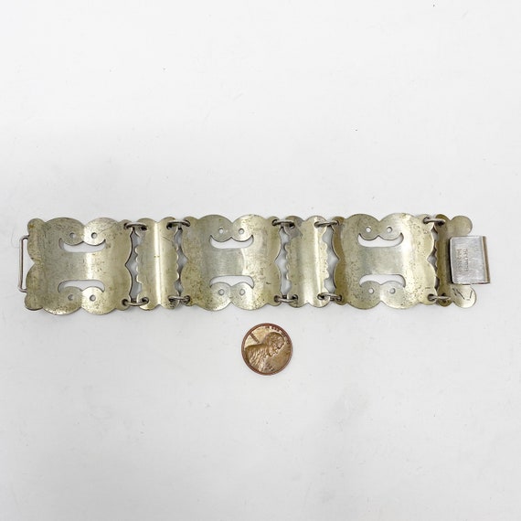 43 Vintage 1940s Mexican Sterling Silver Wide Panel Bracelet - Etsy