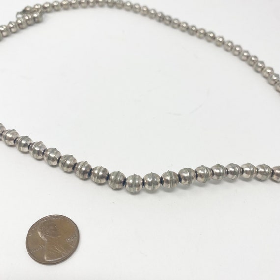 564 vintage 24" Silver Bead Strand Necklace - image 4