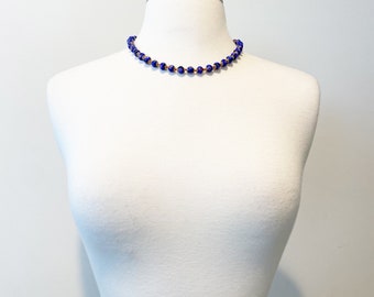 585 Vintage Venezianische Murano blaue Glasperlenkette