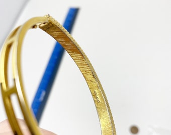 508 Vintage Panetta Gold Tone Bracelet With Turquoise Channel Set