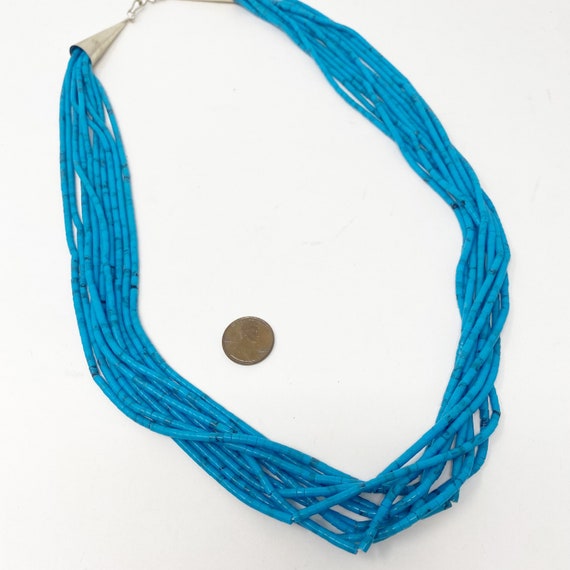560 Vintage Turquoise Ten-Strand Heishi Necklace … - image 6