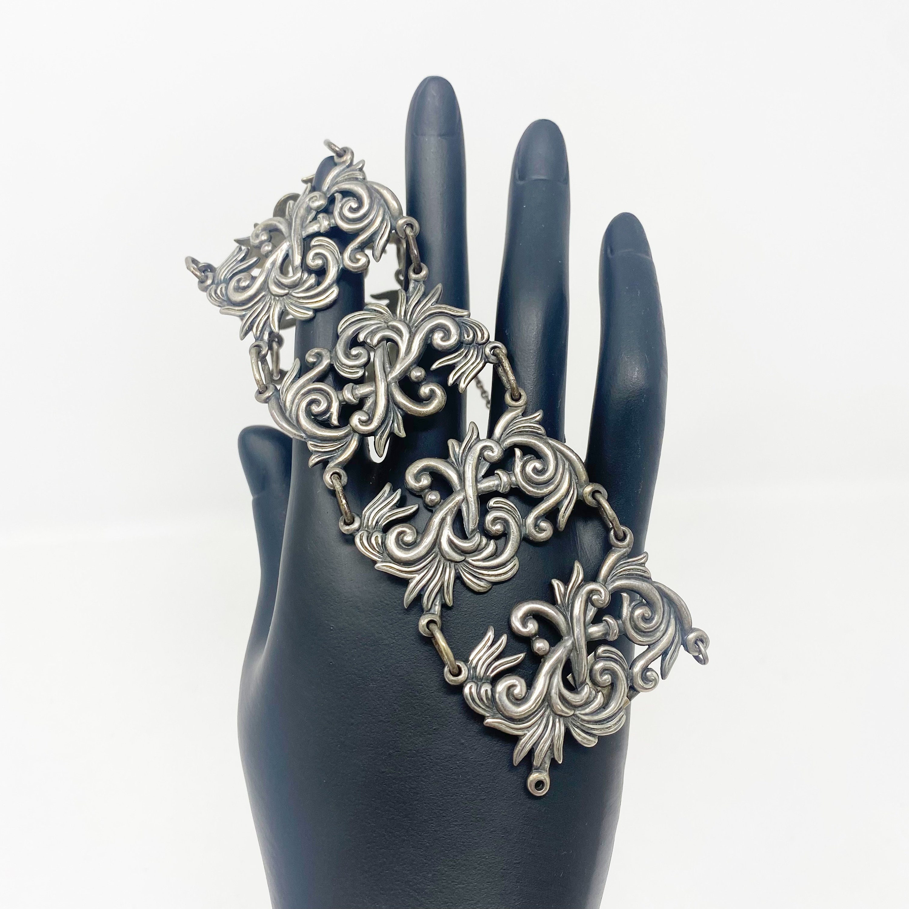 アクセサリー Mexican silver bracelet vintage Vintage Mexican Modernist Sterling Silver Curved Panel