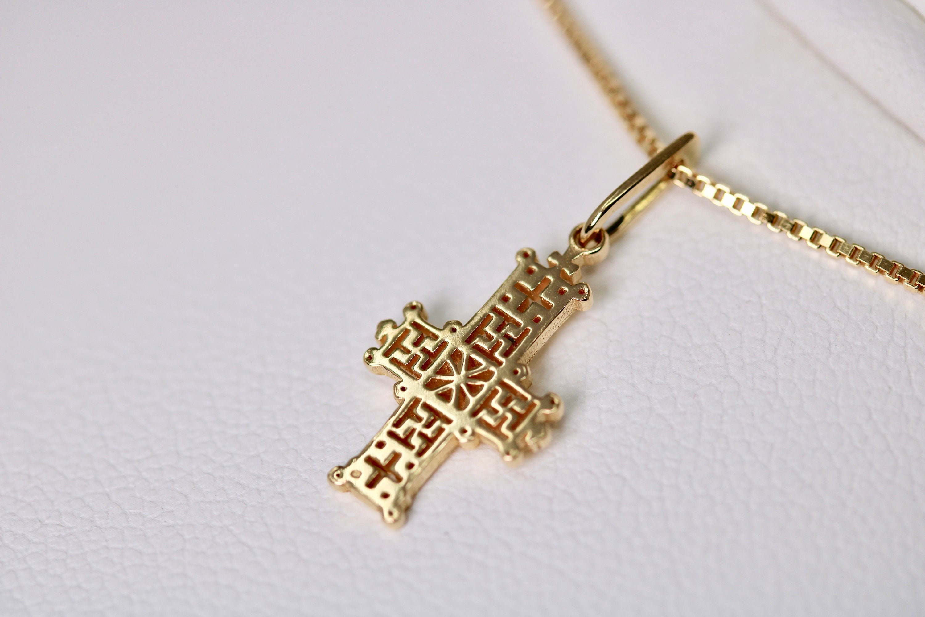 Ethiopian Coptic Cross Pendant 18K 