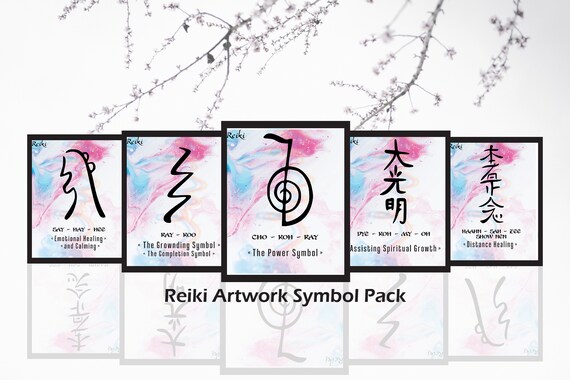 Reiki Symbols Set of 5 Art Print Printable Art Reiki Chakra | Etsy ...