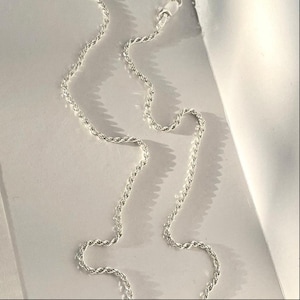 Silver Dainty Rope necklace, Layering Necklace, 925 sterling silver, Dainty Necklace, Minimalist Necklace, Womens Necklace